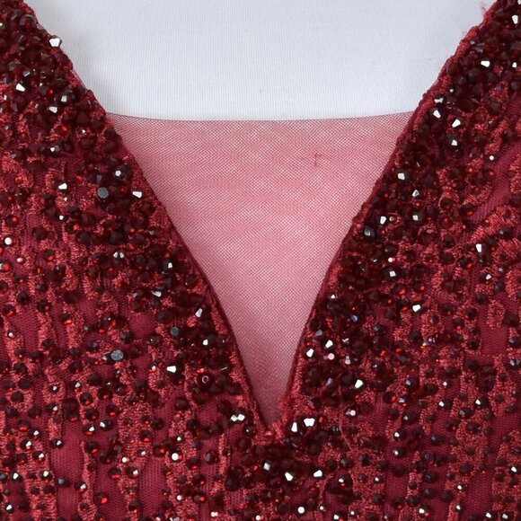 Ellie Wilde Mon Cheri Wine EW21933S Short Formal Dress - 10 - Picture 3 of 11